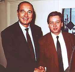 Jean-Claude Sensemat avec l'ancien Président de la République, Jacques Chirac.